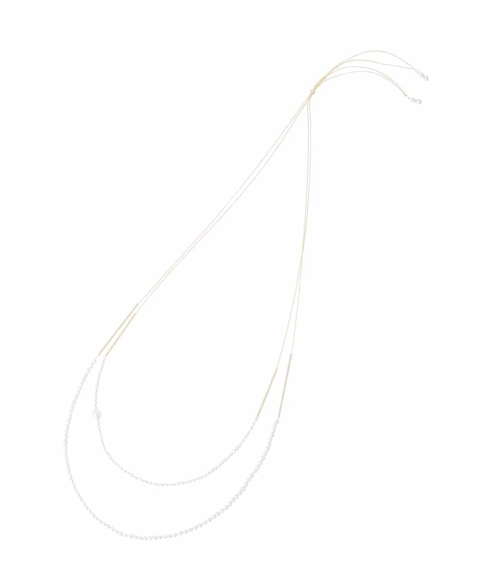 GK2AD04130 Sybilla(シビラ) アジャスター付き2連パールネックレス ゴールド×パール