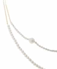 GK2AD04130 Sybilla(シビラ) アジャスター付き2連パールネックレス ゴールド×パール