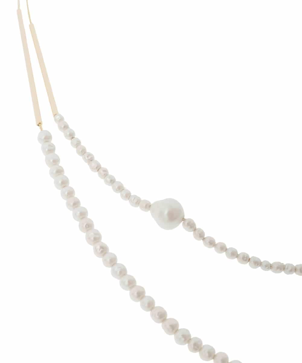 GK2AD04130 Sybilla(シビラ) アジャスター付き2連パールネックレス ゴールド×パール