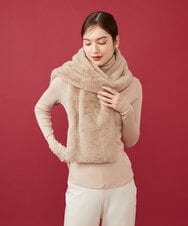 GK3AD01170 Sybilla(シビラ) フェイクファーロングストール ベージュ