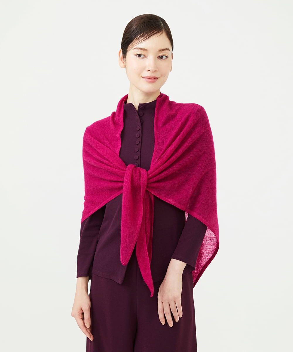 GK3AG01170 Sybilla(シビラ) カシミヤ三角ストール ピンク