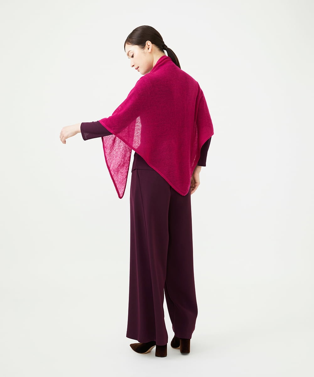 GK3AG01170 Sybilla(シビラ) カシミヤ三角ストール ピンク