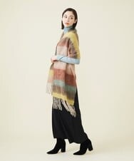 GK3AV02170 Sybilla(シビラ) グラデーションボーダーストール マルチカラー
