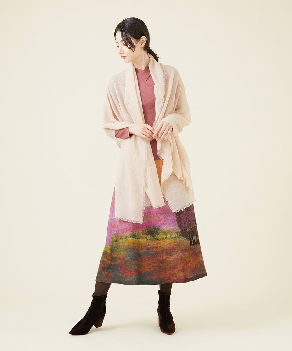 GK3AV06330 Sybilla(シビラ) カシミヤストール ベージュ