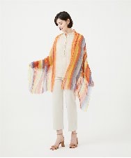 GK3GD02150 Sybilla(シビラ) マルチストライプリネンストール オレンジ系