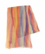 GK3GD02150 Sybilla(シビラ) マルチストライプリネンストール オレンジ系