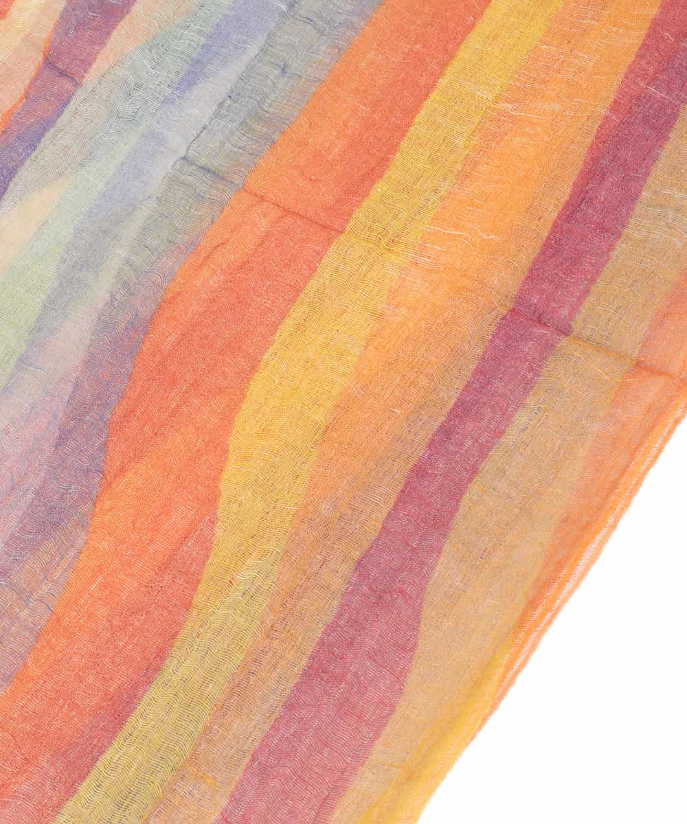 GK3GD02150 Sybilla(シビラ) マルチストライプリネンストール オレンジ系