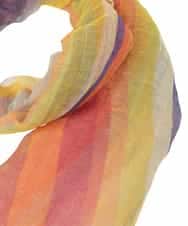 GK3GD02150 Sybilla(シビラ) マルチストライプリネンストール オレンジ系