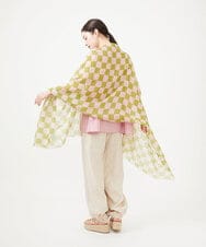 GK3GF01150 Sybilla(シビラ) チェッカー柄リネンストール ピンク系