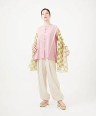 GK3GF01150 Sybilla(シビラ) チェッカー柄リネンストール ピンク系