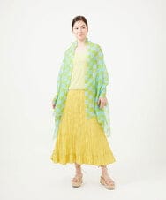 GK3GF01150 Sybilla(シビラ) チェッカー柄リネンストール ブルー系