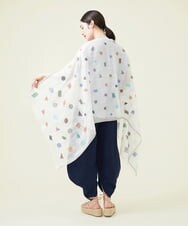 GK3GT02150 Sybilla(シビラ) 刺繍入りリネンストール ホワイト