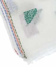 GK3GT02150 Sybilla(シビラ) 刺繍入りリネンストール ホワイト