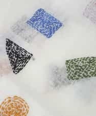 GK3GT02150 Sybilla(シビラ) 刺繍入りリネンストール ホワイト