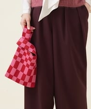 GK5AV01110 Sybilla(シビラ) ブロックチェックニットバッグ レッド
