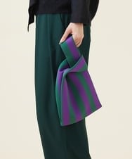 GK5AV02110 Sybilla(シビラ) ストライプニットバッグ パープル