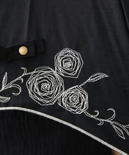 GKYGB03210 Sybilla(シビラ) 【晴雨兼用・UVカット】フラワーモチーフ刺繍日傘 ブラック