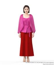 GLBGD01220 S sybilla(エス  バイ シビラ) シアーケープブラウス フューシャピンク