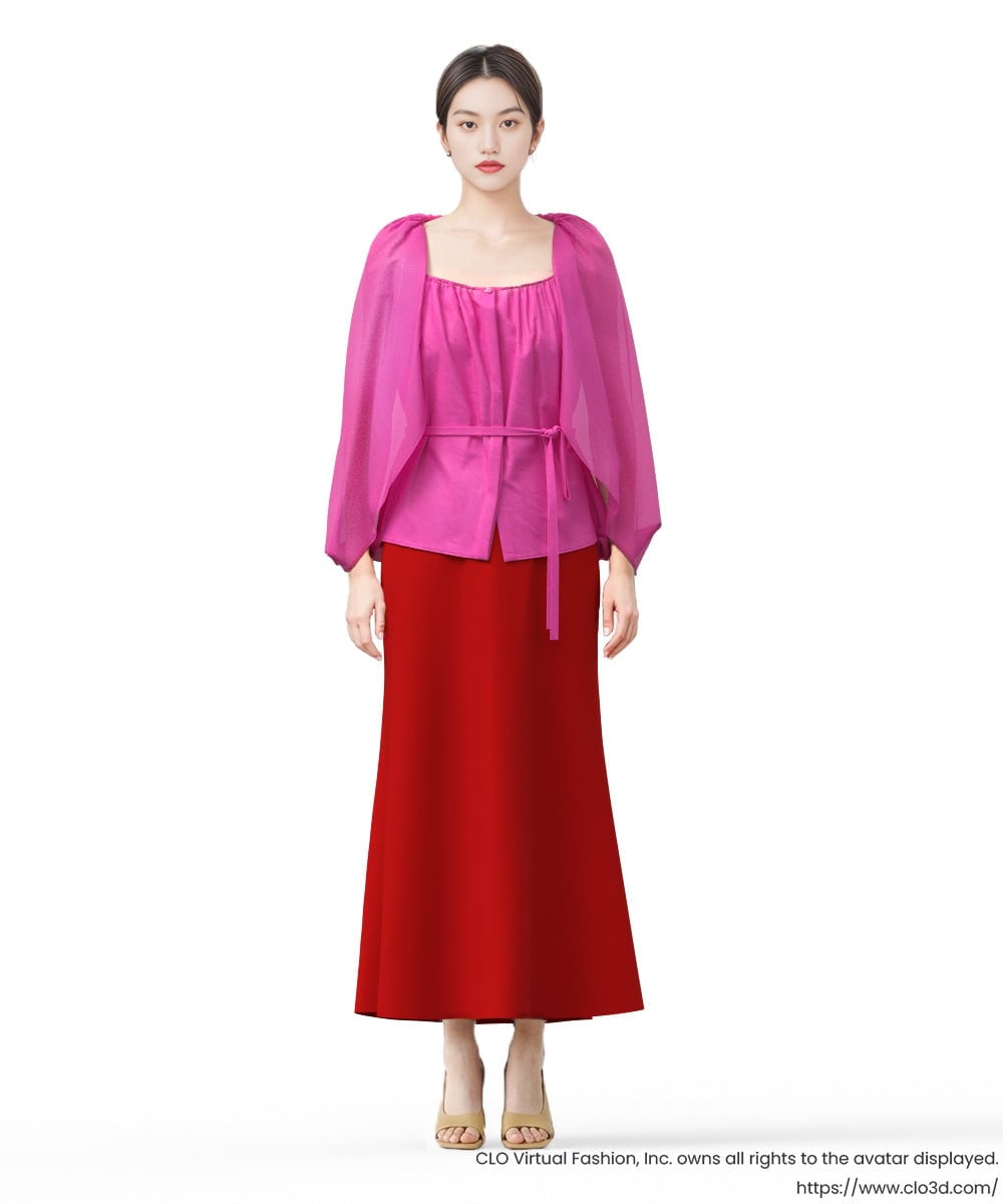 GLBGD01220 S sybilla(エス  バイ シビラ) シアーケープブラウス フューシャピンク