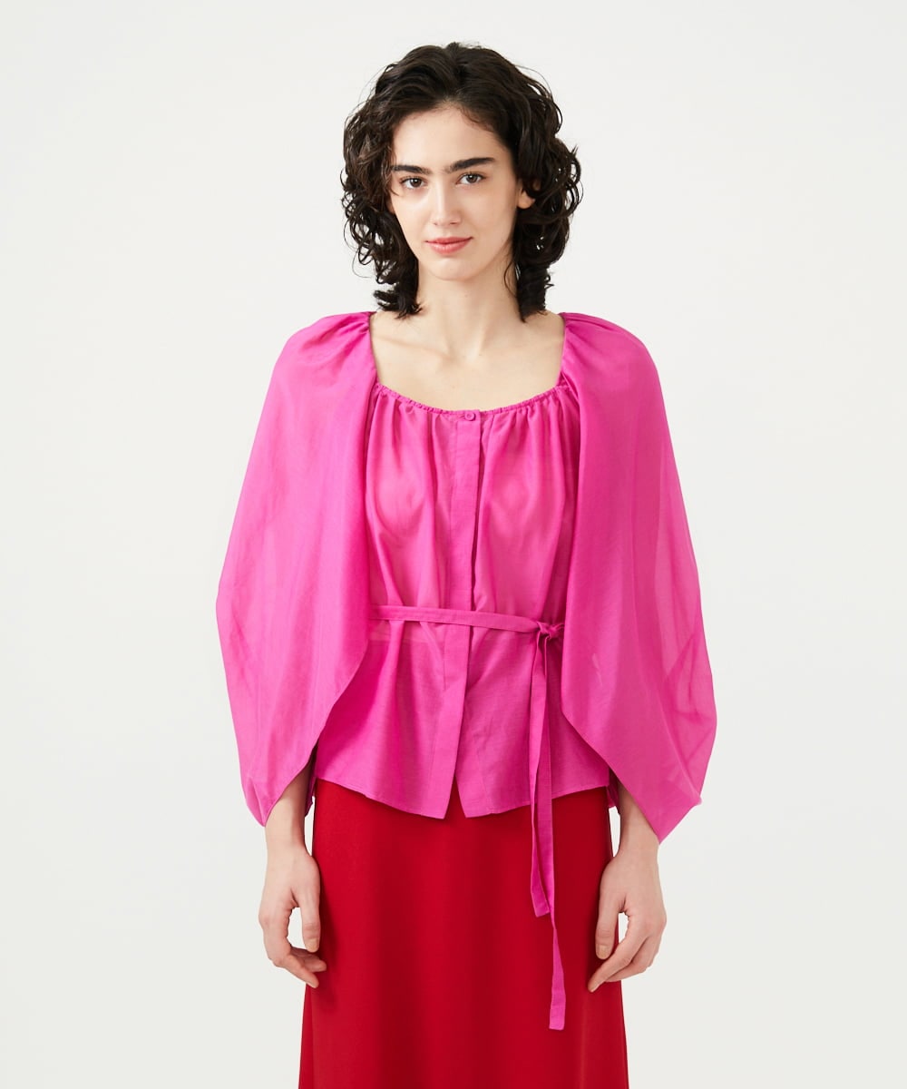 GLBGD01220 S sybilla(エス  バイ シビラ) シアーケープブラウス フューシャピンク