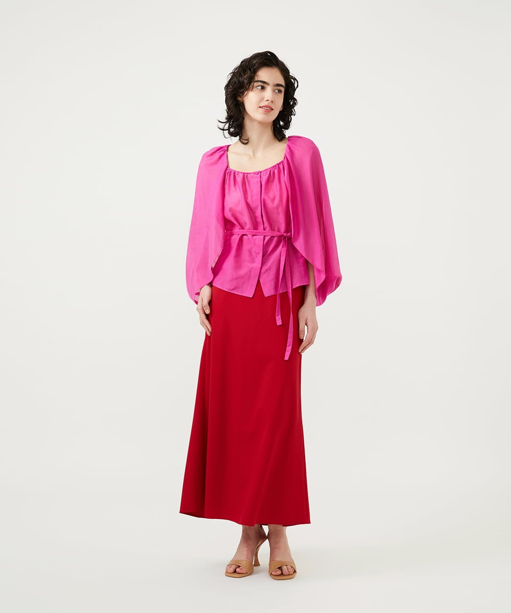 GLBGD01220 S sybilla(エス  バイ シビラ) シアーケープブラウス フューシャピンク