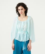 GLBGD01220 S sybilla(エス  バイ シビラ) シアーケープブラウス ペールグリーン