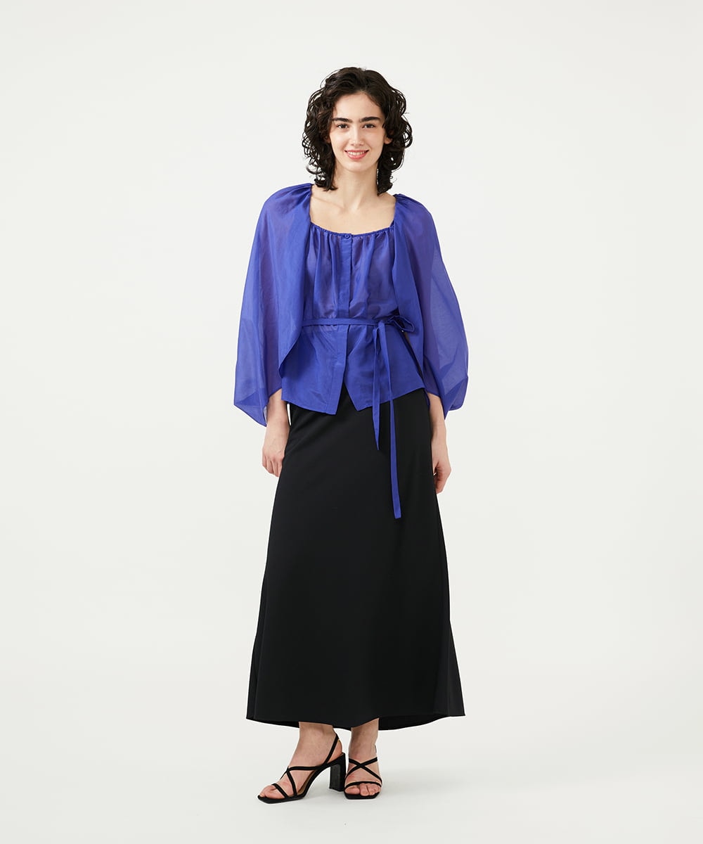 GLBGD01220 S sybilla(エス  バイ シビラ) シアーケープブラウス ブルー