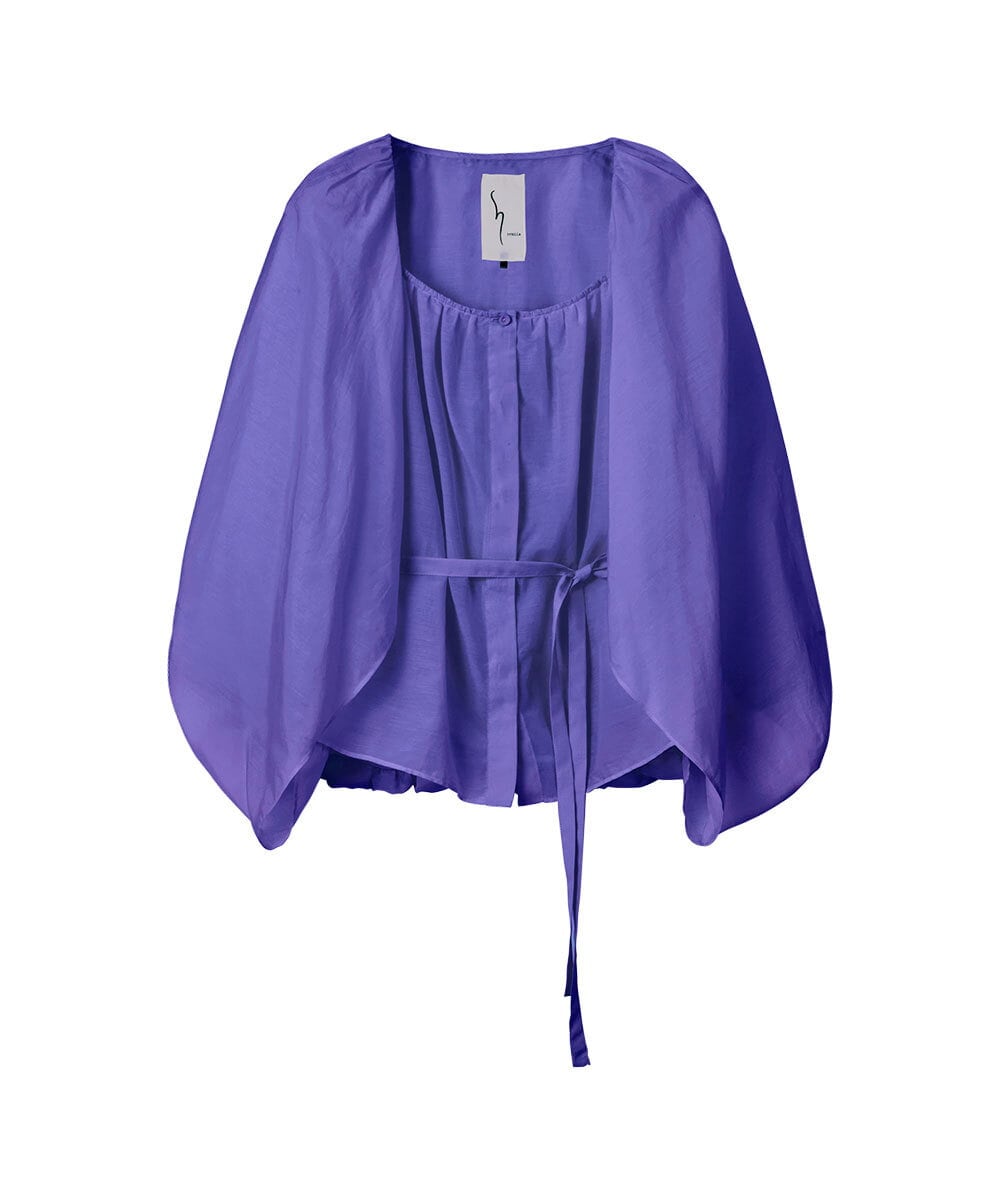 GLBGD01220 S sybilla(エス  バイ シビラ) シアーケープブラウス ブルー