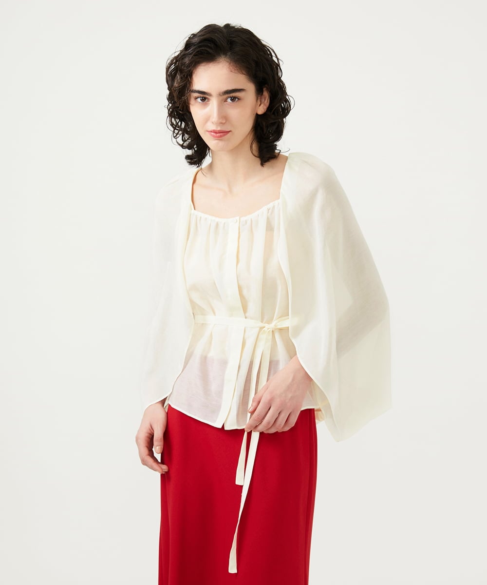 GLBGD01220 S sybilla(エス  バイ シビラ) シアーケープブラウス ホワイト