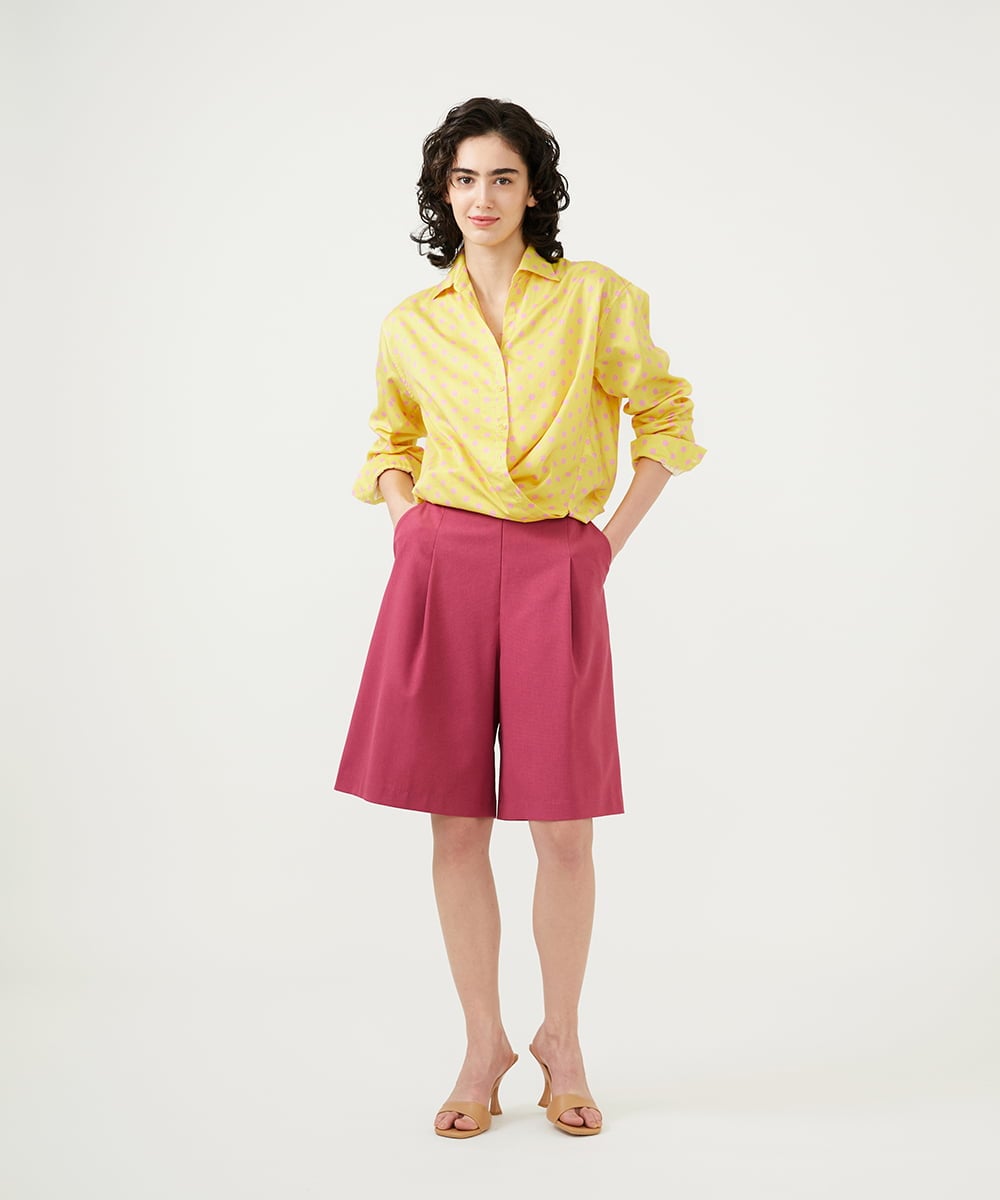 GLBGD02200 S sybilla(エス  バイ シビラ) ドットプリントシャツ イエロー×ピンクドット