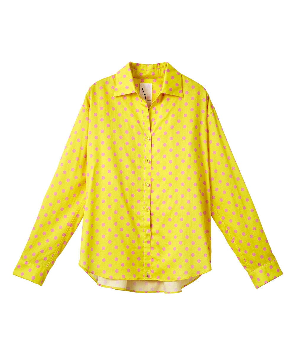 GLBGD02200 S sybilla(エス  バイ シビラ) ドットプリントシャツ イエロー×ピンクドット