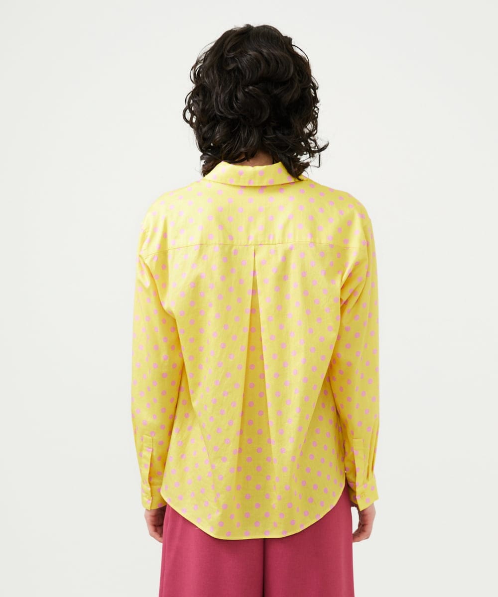 GLBGD02200 S sybilla(エス  バイ シビラ) ドットプリントシャツ イエロー×ピンクドット