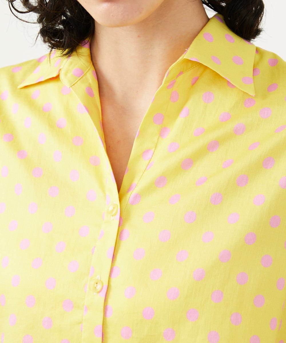 GLBGD02200 S sybilla(エス  バイ シビラ) ドットプリントシャツ イエロー×ピンクドット