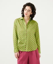 GLBGD02200 S sybilla(エス  バイ シビラ) ドットプリントシャツ ライトグリーン×パープルドット