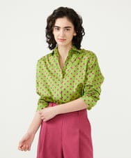 GLBGD02200 S sybilla(エス  バイ シビラ) ドットプリントシャツ ライトグリーン×パープルドット