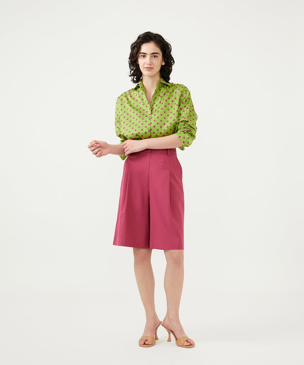 GLBGD02200 S sybilla(エス  バイ シビラ) ドットプリントシャツ ライトグリーン×パープルドット