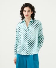 GLBGD02200 S sybilla(エス  バイ シビラ) ドットプリントシャツ アイスブルー×ターコイズドット