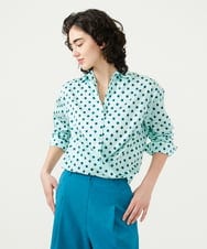 GLBGD02200 S sybilla(エス  バイ シビラ) ドットプリントシャツ アイスブルー×ターコイズドット