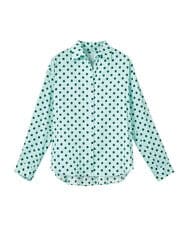 GLBGD02200 S sybilla(エス  バイ シビラ) ドットプリントシャツ アイスブルー×ターコイズドット