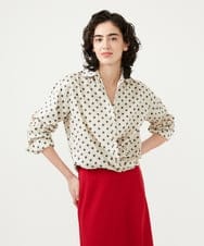 GLBGD02200 S sybilla(エス  バイ シビラ) ドットプリントシャツ ベージュ×スモークブラックドット