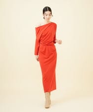 GLEAA01270 S sybilla(エス  バイ シビラ) 【ドラマ着用】ドレープショルダージャージードレス レッドオレンジ