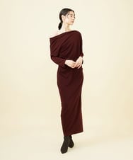 GLEAA01270 S sybilla(エス  バイ シビラ) 【ドラマ着用】ドレープショルダージャージードレス チョコレート
