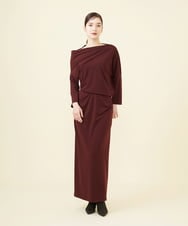 GLEAA01270 S sybilla(エス  バイ シビラ) 【ドラマ着用】ドレープショルダージャージードレス チョコレート