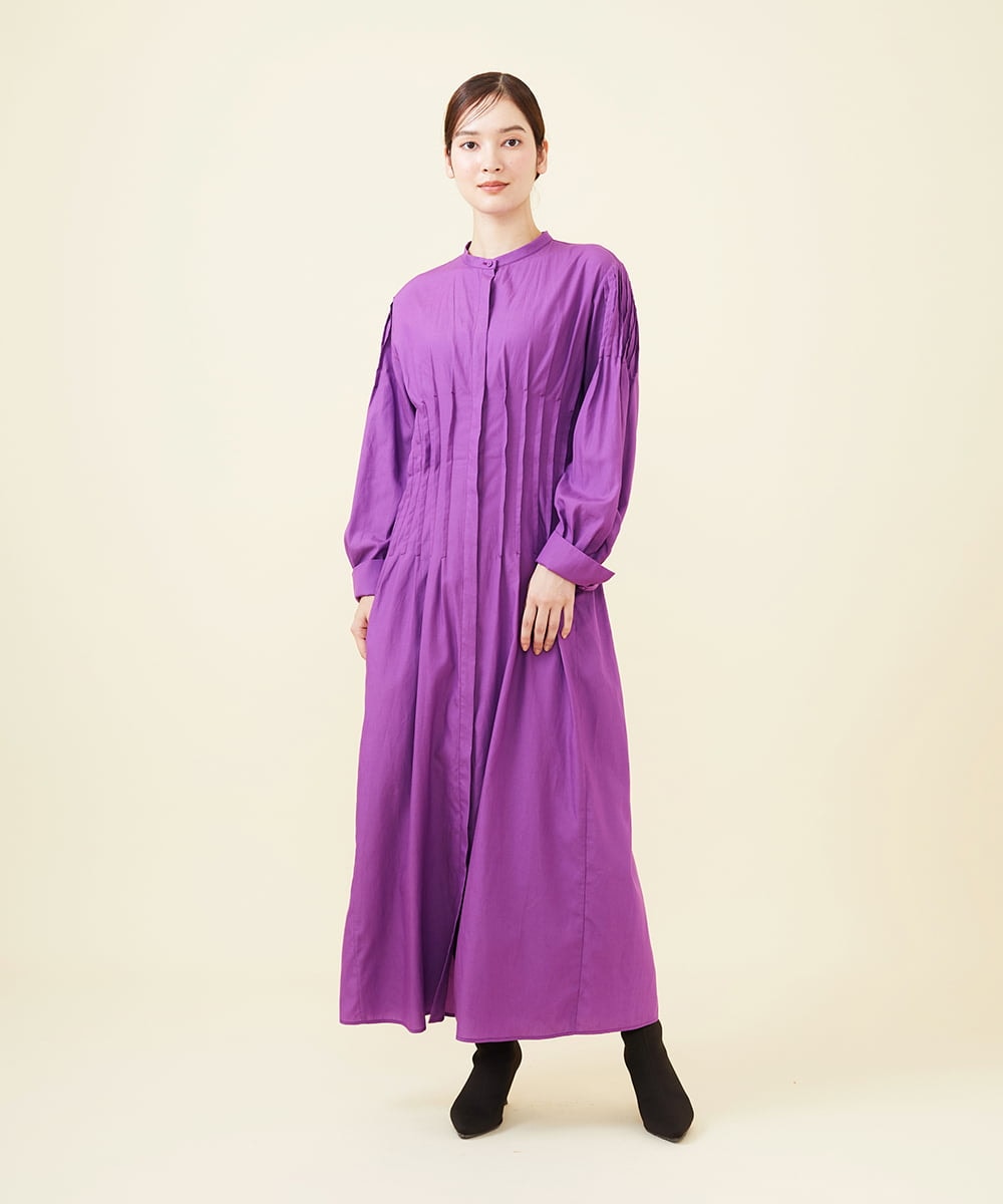 GLEAA02300 S sybilla(エス  バイ シビラ) 【ドラマ着用】テンセルコットンシャツドレス オーキッドパープル