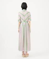 GLEGA03420 S sybilla(エス  バイ シビラ) ストライプシャツドレス ピンク＆グリーン