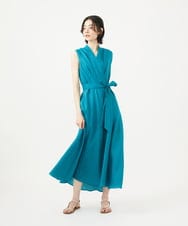 GLEGA06420 S sybilla(エス  バイ シビラ) カラーリネンラップドレス ターコイズ