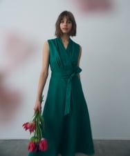 GLEGA06420 S sybilla(エス  バイ シビラ) カラーリネンラップドレス ターコイズ