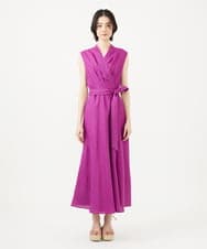 GLEGA06420 S sybilla(エス  バイ シビラ) カラーリネンラップドレス モーブ