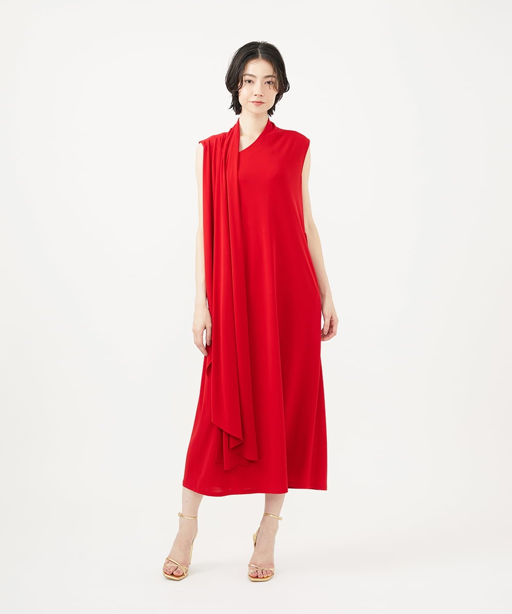 GLEGA07390 S sybilla(エス  バイ シビラ) ジャージィドレープドレス レッド