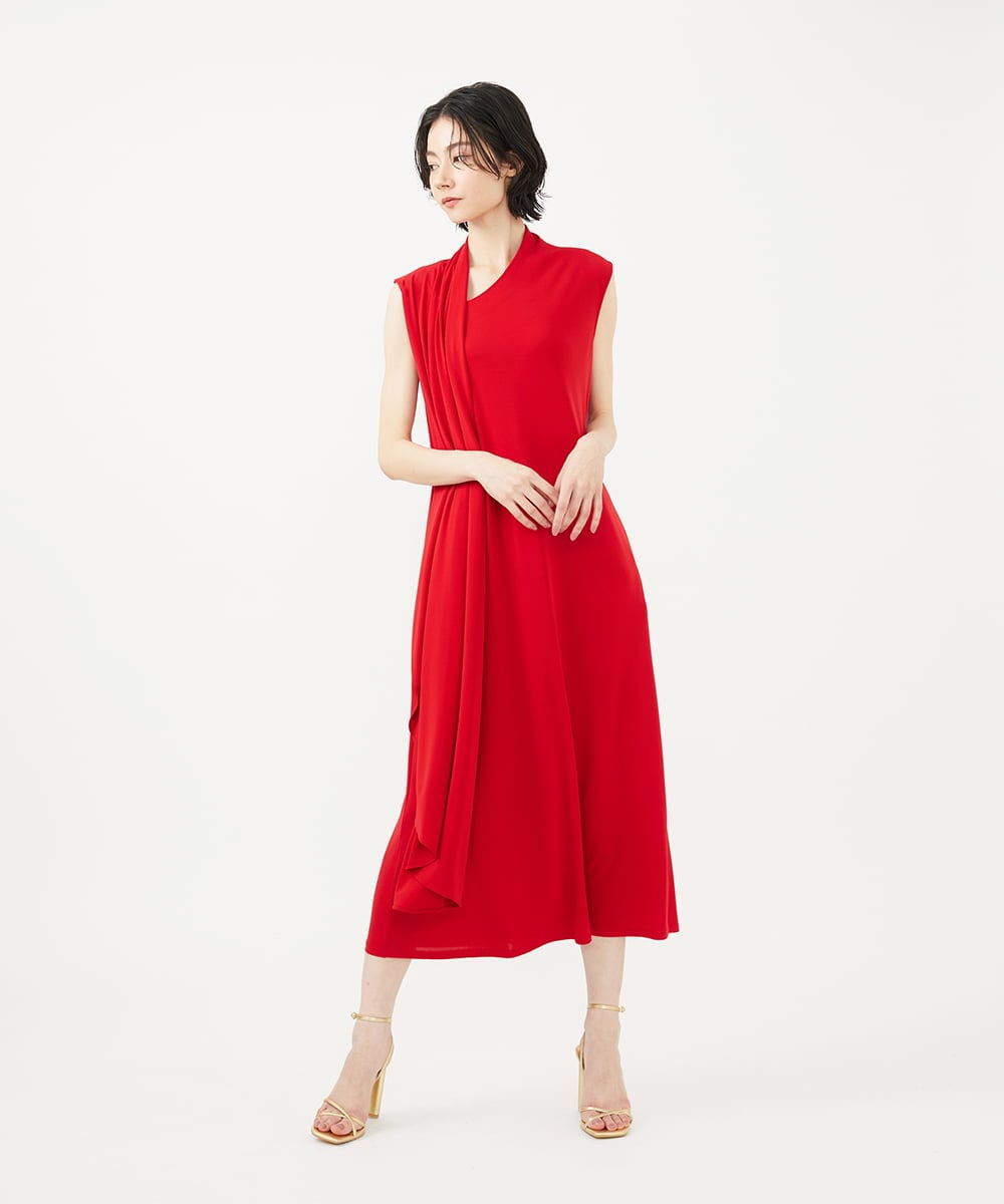 GLEGA07390 S sybilla(エス  バイ シビラ) ジャージィドレープドレス レッド